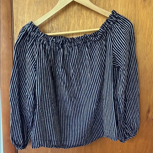 Striped Off-Shoulder Women's Top - Picture 1 of 3